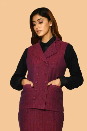 Trisha Handloom Pure Cotton Waist-Coat Blazer