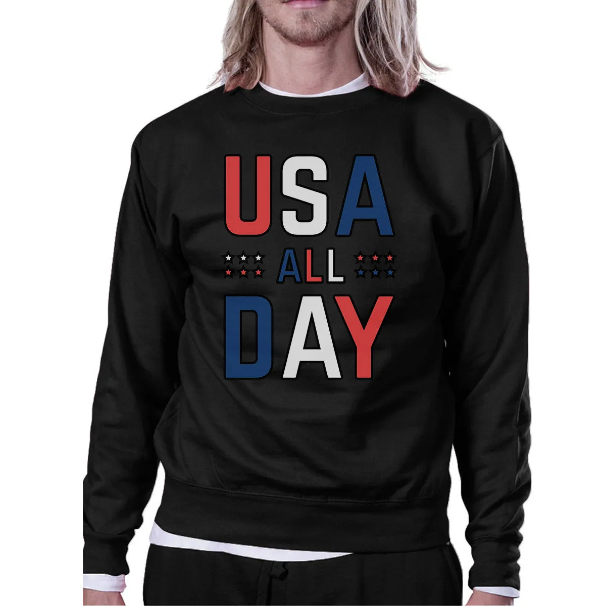 USA All Day Cute Pullover Sweatshirt For 4th Of July Special Design