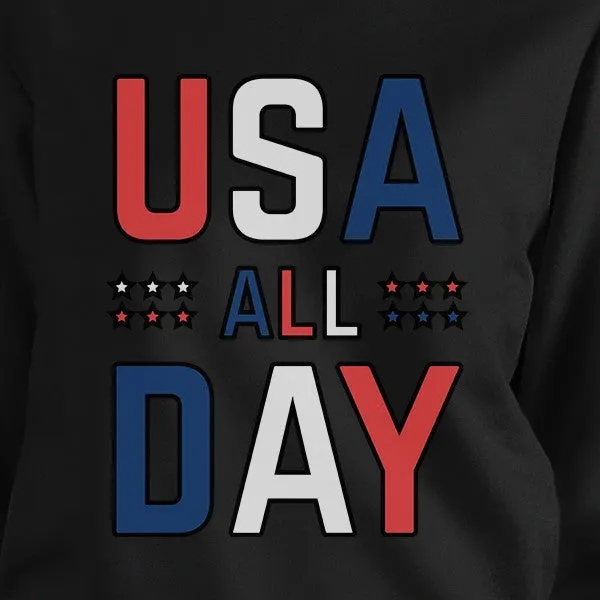 USA All Day Cute Pullover Sweatshirt For 4th Of July Special Design