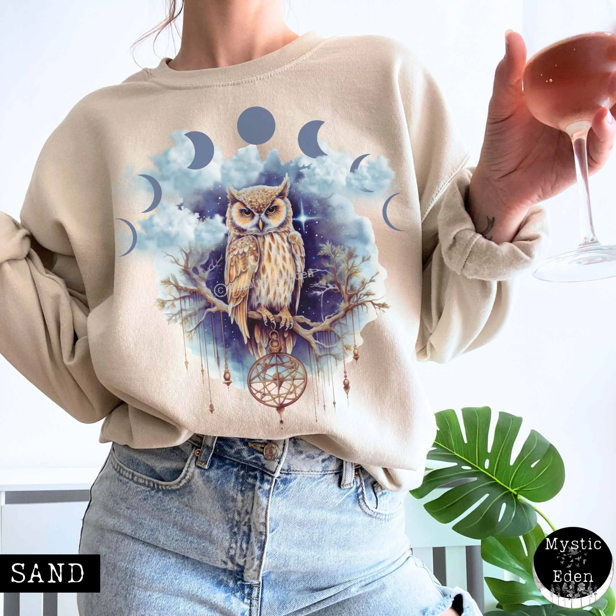 Vintage Mystical Owl Sweatshirt