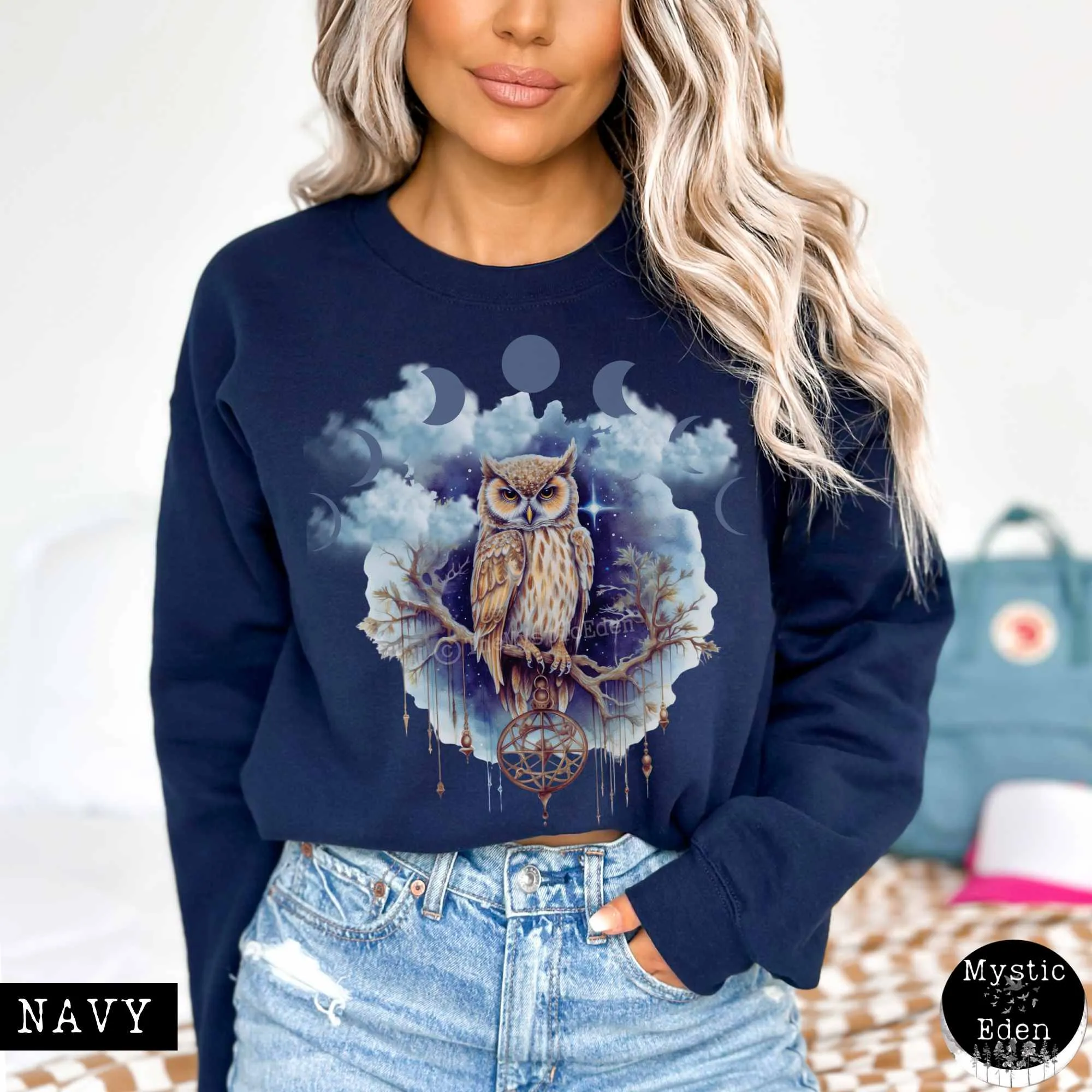 Vintage Mystical Owl Sweatshirt