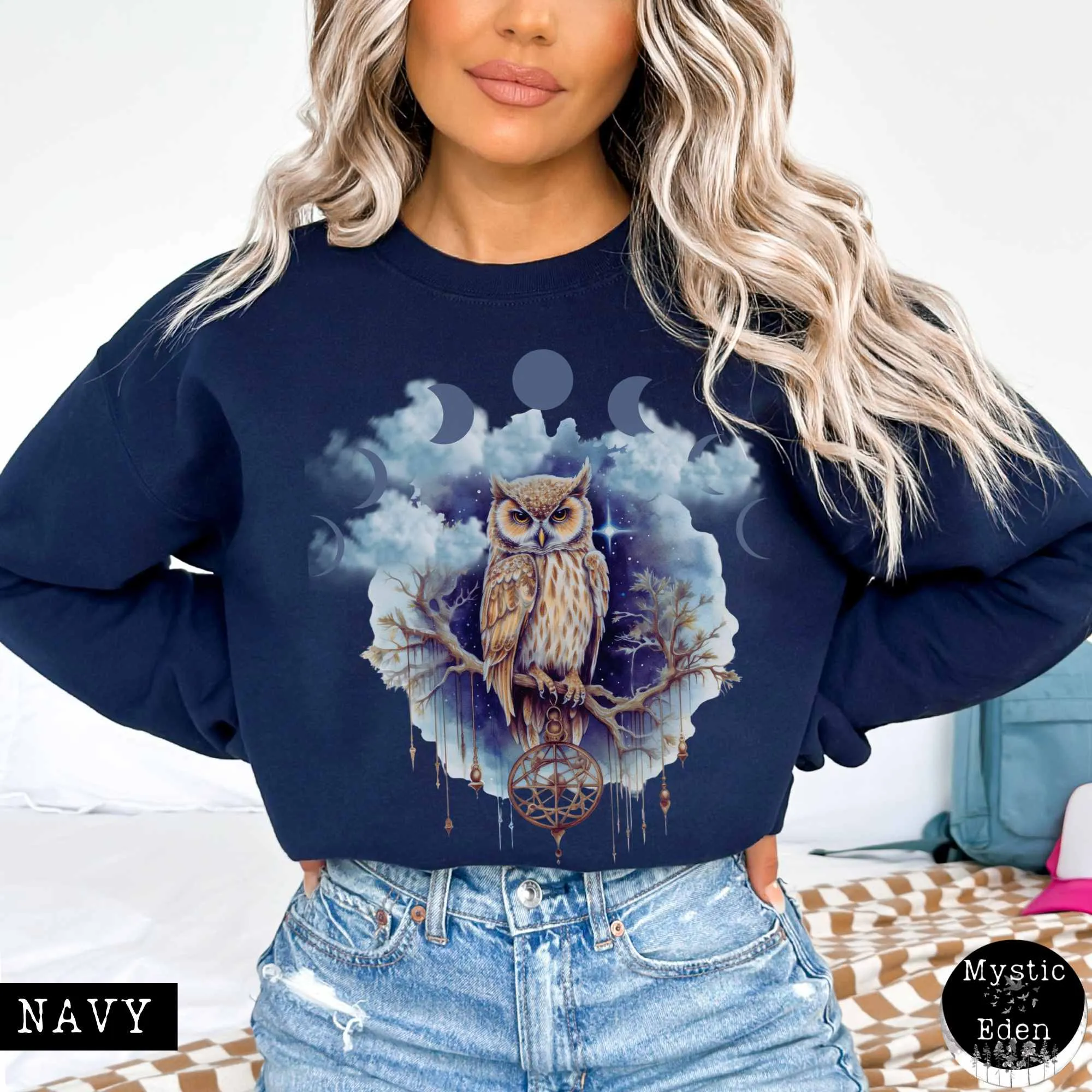 Vintage Mystical Owl Sweatshirt