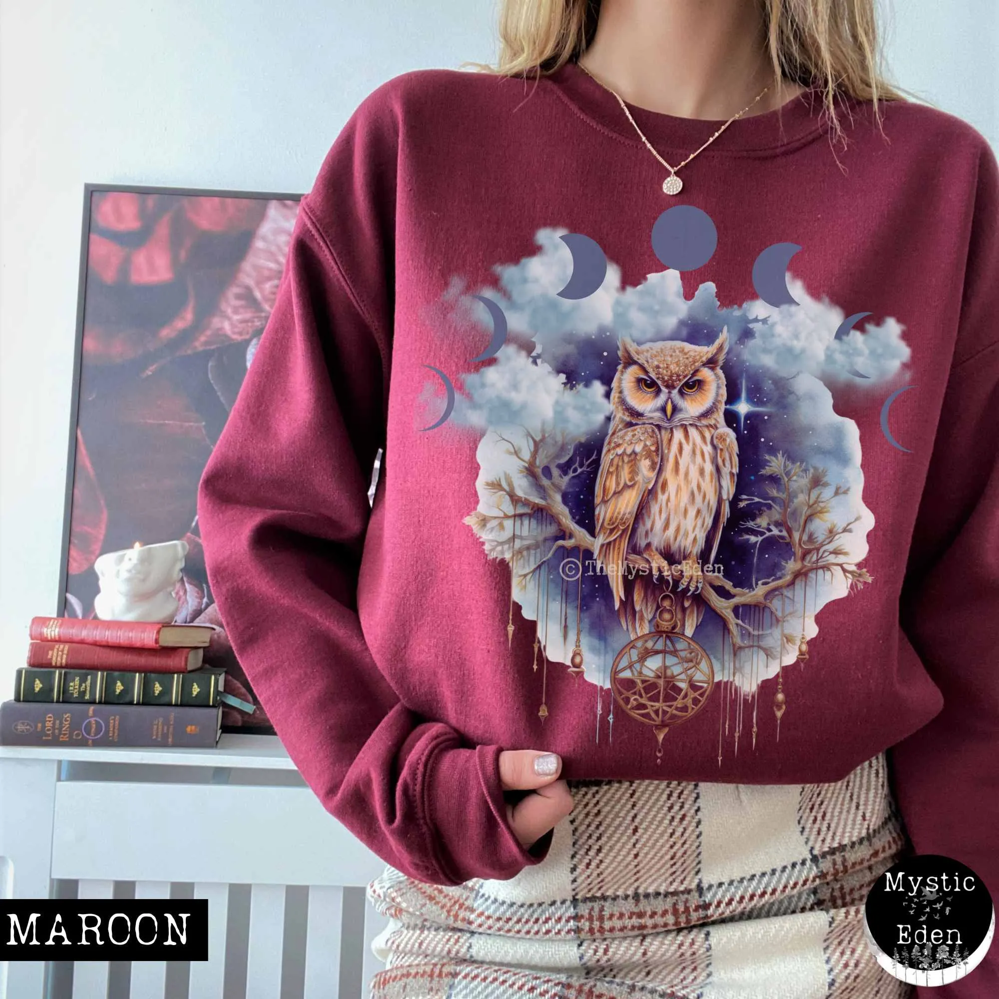 Vintage Mystical Owl Sweatshirt