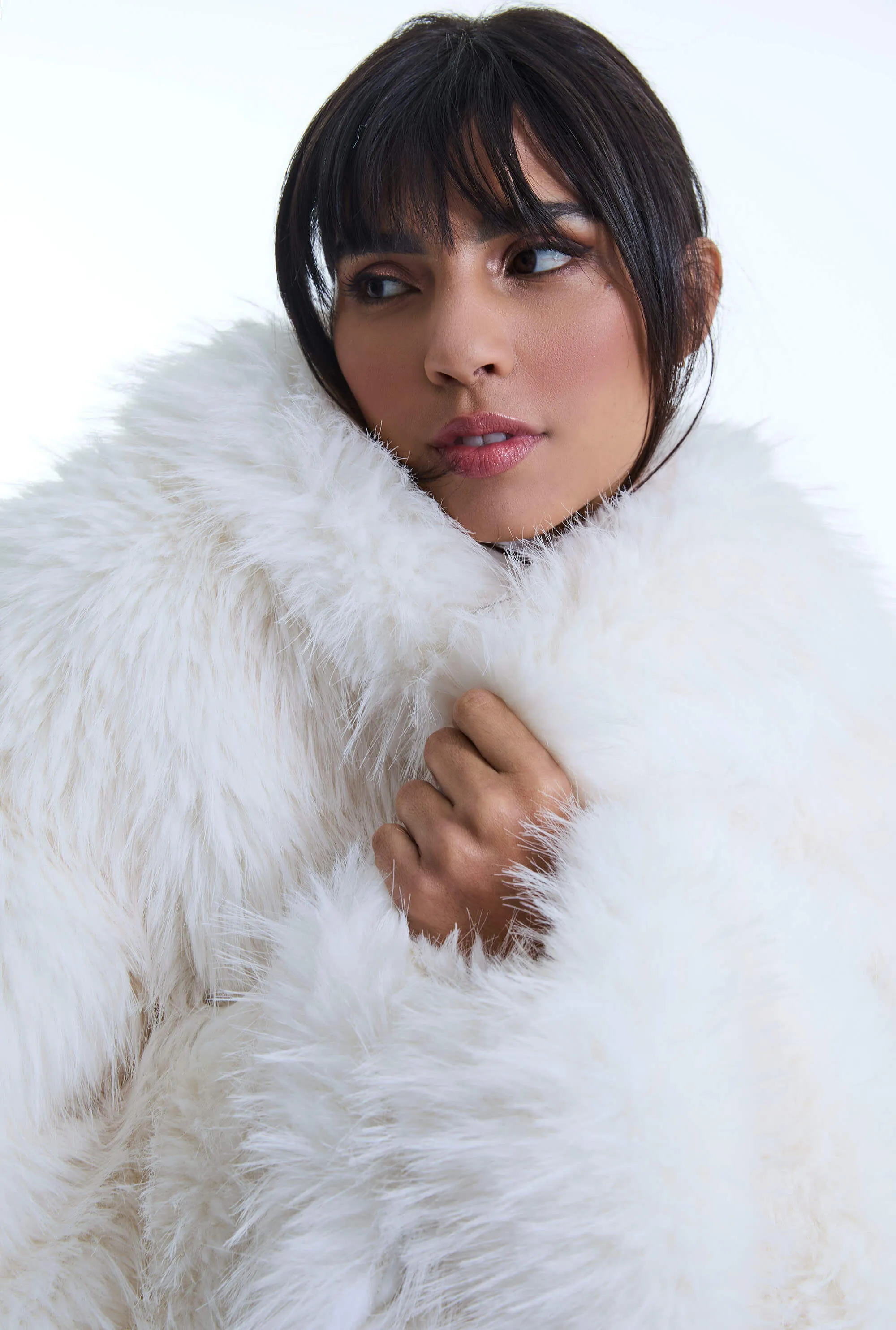 White Faux Fur Coat