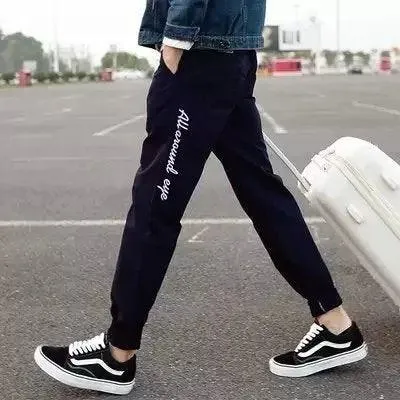 Zipper Decoration Drawstring Casual Pants